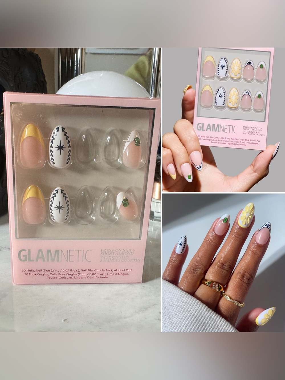 Glamnetic Aperitivo Hour Short Almond Press-On Nails Partial Set 20pc